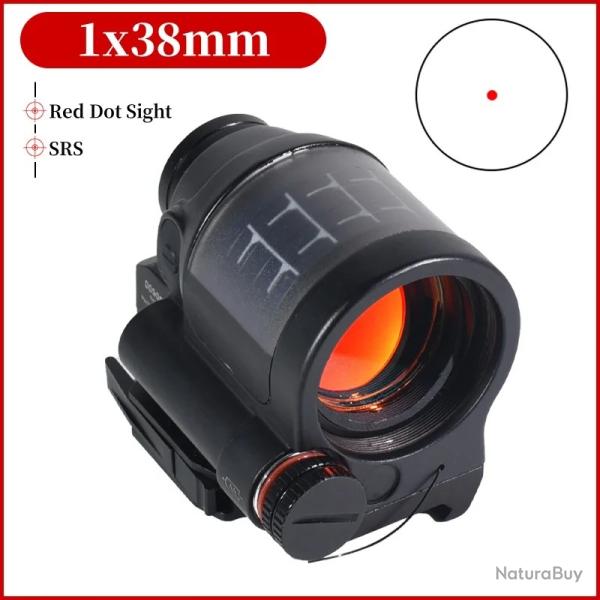 Lunette de vise  point rouge pour la chasse, 1x38mm