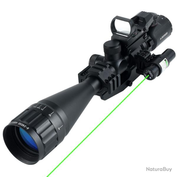 Lunette de vise laser avec point rouge et vert  6-24x50 AOEG -**SET B LIVRAISON GRATUITE !!