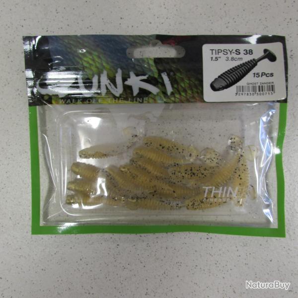 Leurre souple GUNKI, mod�le TIPSY-S 38, 3,8 cm, ghost sander, sachet de 15 pi�ces