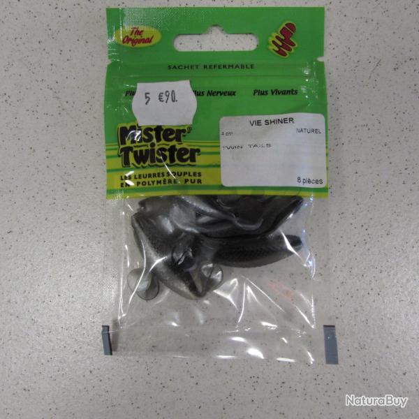 Leurre souple Mister Twister, mod�le Vie Shiner, 4 cm, naturel, sachet de 8 pi�ces
