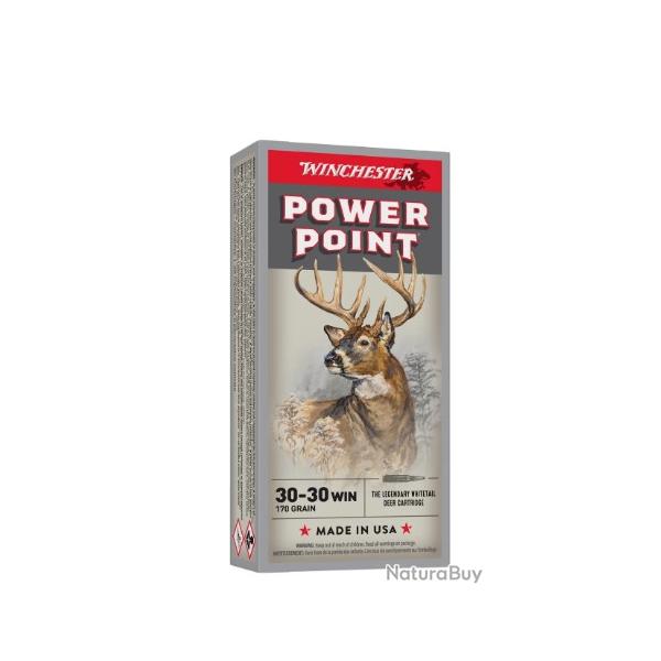 Munitions WINCHESTER cal.30-30win power point 170gr 11.02g par 60