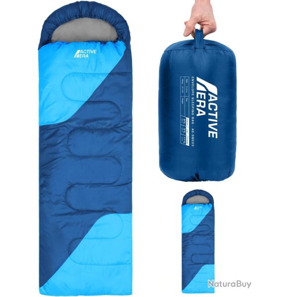 Sac de Couchage Rectangulaire 3-4 Saisons 0-15C Impermable 210x75cm 1 Personne Randonne Camping