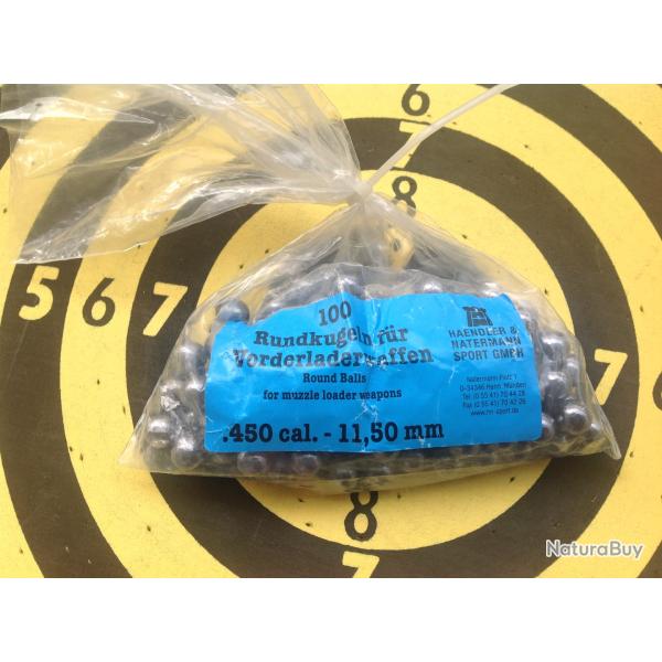 Lot de balles rondes en 450-451 de marque H&N-Pedersoli.