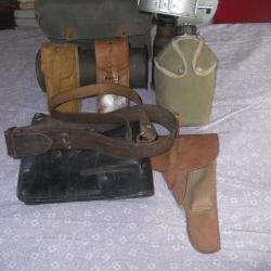 militaria divers , baudrier, &eacute;tui pa mas 50 , gourde, cartouchi&egrave;res , &eacute;tuis kit vide nettoyage fm24/