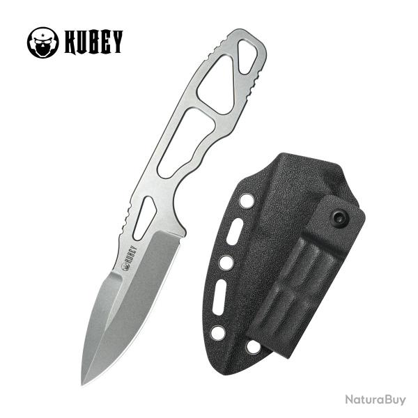 Couteau Kubey 7.62 TAG Lame Spear Point Acier AUS-10 Manche Acier �tui Kydex KUB282A