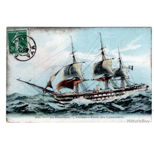 CPA - MARINE La Couronne Vaisseau �cole des Canonniers N�187