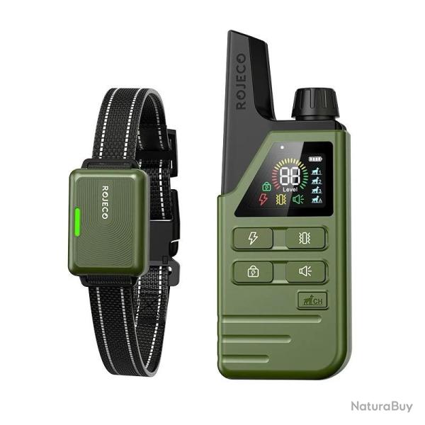 Collier de Dressage Professionnel Rojeco 300m T�l�commande Rechargeable IP67 115 Niveaux