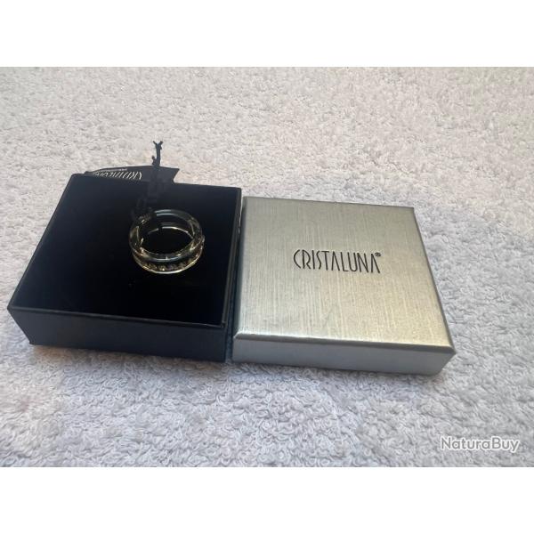 Bague cristaluna rangee n9 cristal acrylique transparent swarovski neuf 100 100 00