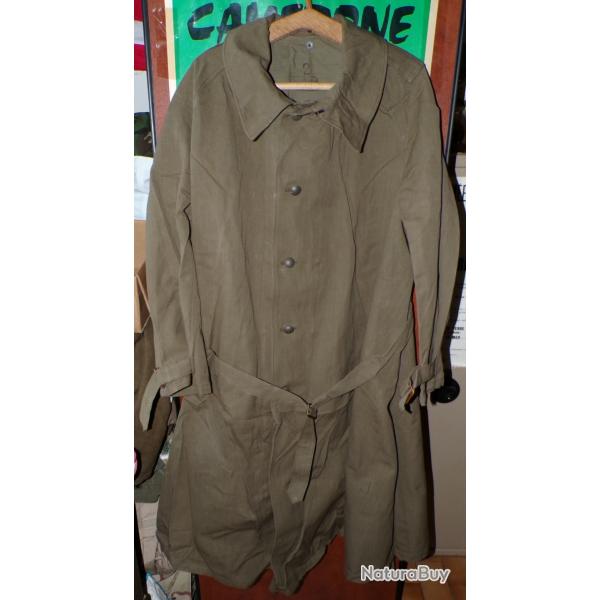 Surtout motocycliste Arm�e Fran�aise "cache-poussi�re" 1953 Manteau en toile �paisse (livr� sans dou