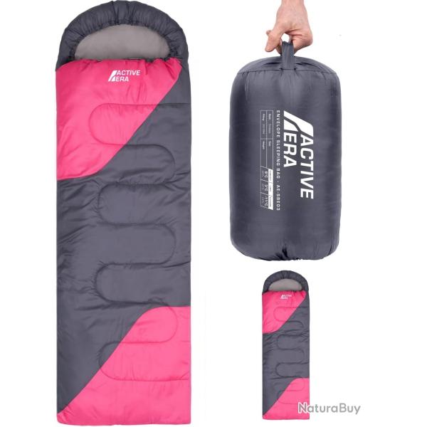 Sac de Couchage Rectangulaire 3-4 Saisons 0-15C 1 Personne 210x75cm Impermable Randonne Camping