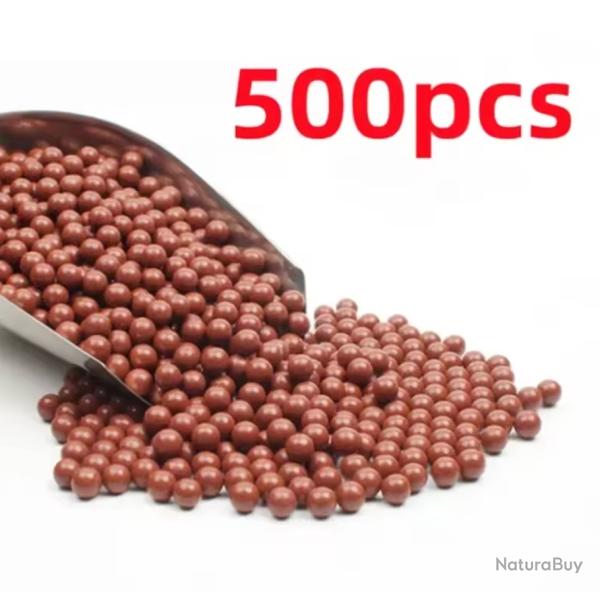 500 billes en argile naturelle 8-9mm pour fronde dures, s�res, biod�gradables Tir Chasse Rouge