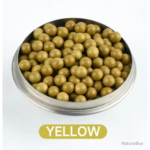 100 billes en argile naturelle 8-9mm pour fronde dures, s�res, biod�gradables Tir Chasse Jaune