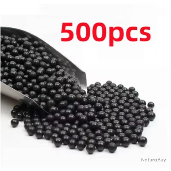 500 billes en argile naturelle 8-9mm pour fronde dures, s�res, biod�gradables Tir Chasse Noir