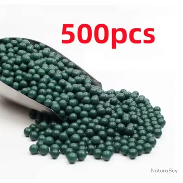 500 billes en argile naturelle 8-9mm pour fronde dures, s�res, biod�gradables Tir Chasse Vert