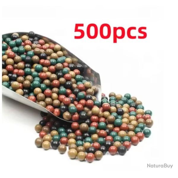 500 billes en argile naturelle 8-9mm pour fronde dures, s�res, biod�gradables Tir Chasse Multicolore