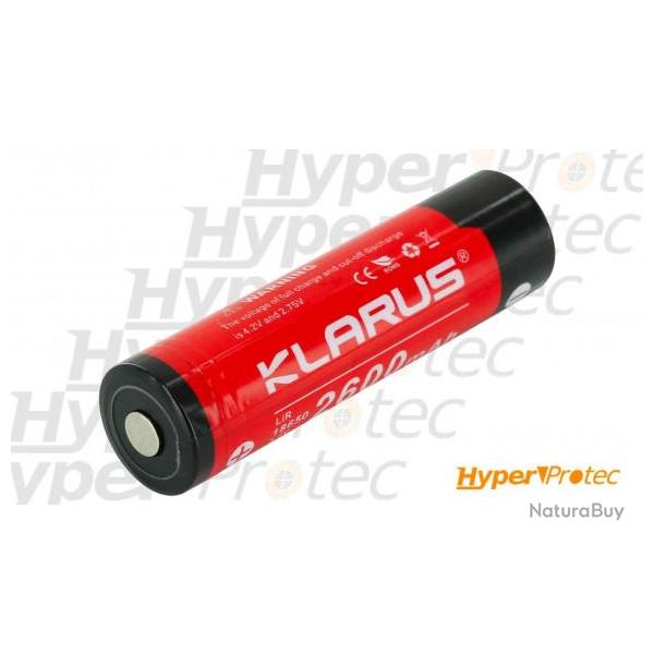 Batterie Klarus 18650 de 2600mAh 3.7 Volt