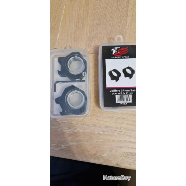 Colliers 34mm pour rail de 21mm