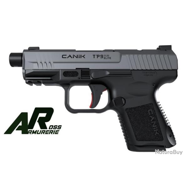 Promo jusqu'au 31/04/2025 Pistolet CANIK TP9 SUB Elite Custom TUNGSTEN Calibre 9x19 CANON Filet�