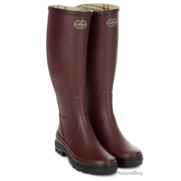 Bottes femme Giverny doubl�es Jersey cerise LE CHAMEAU