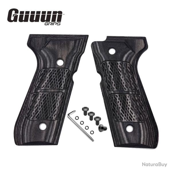 Plaquette de crosse compatible Beretta 92, 96, FS, M9, 92A1 - Noir Quadrill