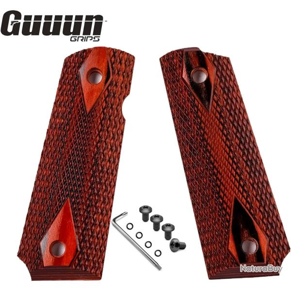 Plaquette de crosse compatible 1911 type Government - Rouge diamant�