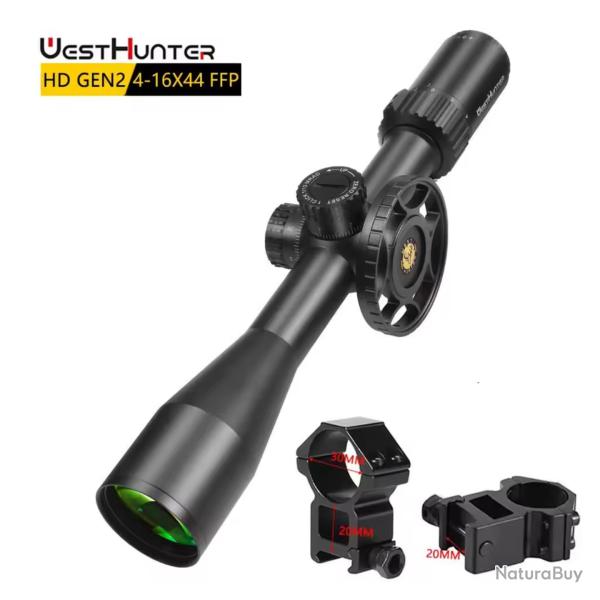 Lunette de vis�e FFP 4-16x44 WestHunter HD Gen2 - Tir de pr�cision, chasse, r�glage z�ro