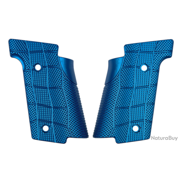 Plaquette de crosse aluminium Walther serie sf - Q5 / Q4 - Bleu