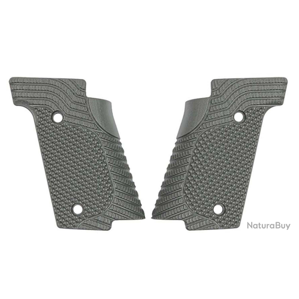 Plaquette de crosse aluminium Walther serie sf - Q5 / Q4 - Gris