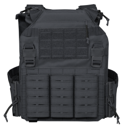 VESTE PORTE PLAQUES 600D QUICK DETACH NOIRE