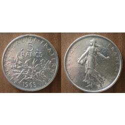 France 5 Francs 1965 Semeuse Franc Argent Frcs Frs Frc Piece