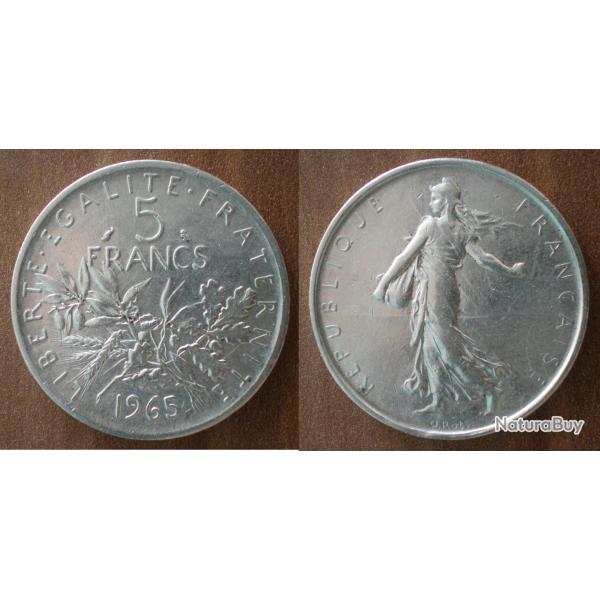 France 5 Francs 1965 Semeuse Franc Argent Frcs Frs Frc Piece