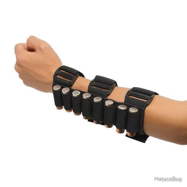 CARTOUCHI�RE TACTIQUE SUR BRAS 8 CARTOUCHES CALIBRE 12 NOIRE - LIVRAISON GRATUITE