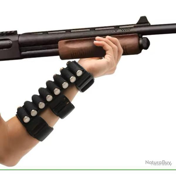 CARTOUCHI�RE TACTIQUE SUR BRAS 8 EMPLACEMENTS CALIBRE 12 NOIRE - LIVRAISON GRATUITE