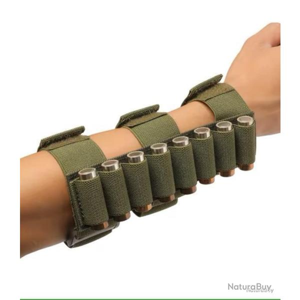 CARTOUCHI�RE TACTIQUE SUR BRAS 8 CARTOUCHES CALIBRE 12 KAKI - LIVRAISON GRATUITE