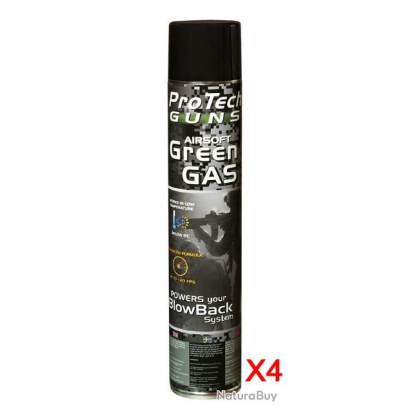 ProTechGuns Green Gas 1000ml (Lot de 4)