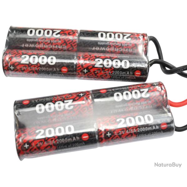 EnrichPower Batterie NiMh 9.6v 2000mAh Double Pack
