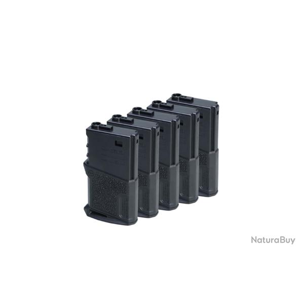 Amoeba Boite De 5 Chargeurs M4 AEG Mid-Cap 120BBs Courts (Noir)
