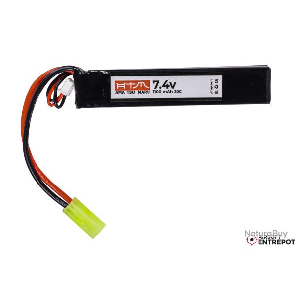 ATM Power Batterie LiPo 7,4V 1100mAh 20C Mini Stick (Tamiya Mini)