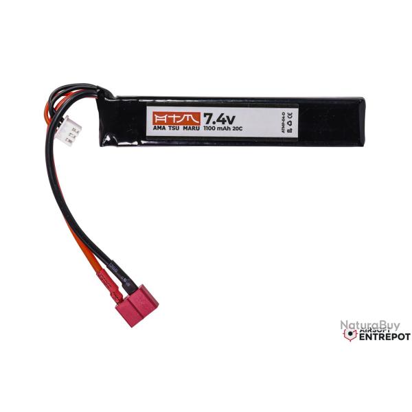 ATM Power Batterie LiPo 7,4V 1100mAh 20C Mini Stick (Deans Large)