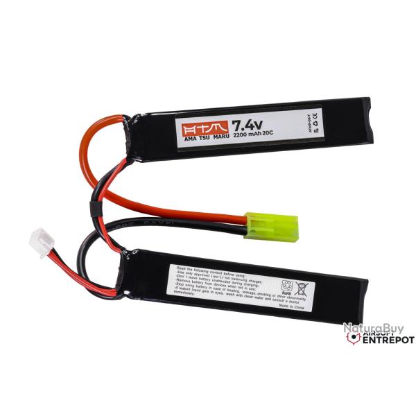 ATM Power Batterie LiPo 7,4V 2200mAh 20C Sopmod (Tamiya Mini)