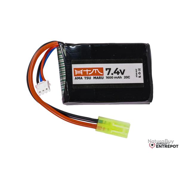 ATM Power Batterie LiPo 7,4V 1600mAh 20C Peq-15 (Tamiya Mini)