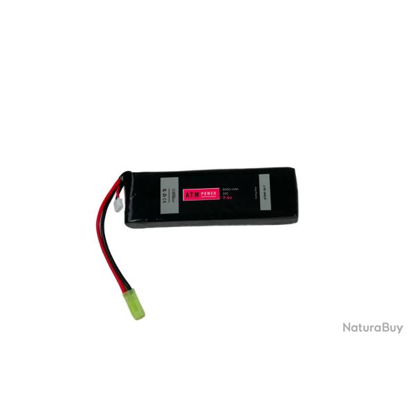 ATM Power Batterie LiPo 7,4V 5000mAh 20C Pack Large (Tamiya Mini)