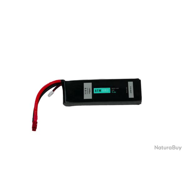 ATM Power Batterie LiPo 7,4V 5000mAh 20C Pack Large (Deans Large)