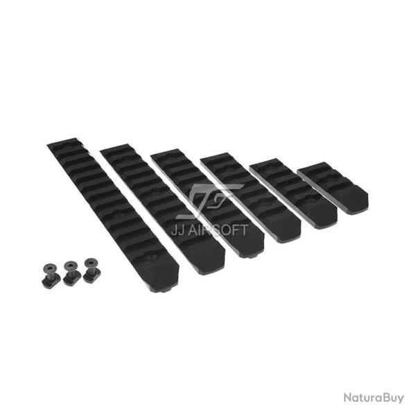 JJ Airsoft Set de 6 Rails M-Lok Polymer (Black)