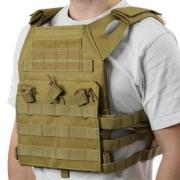 Gilet Porte-Plaque Tactique MOLLE en 800D Oxford Vert - Gilets tactiques Airsoft (12524286