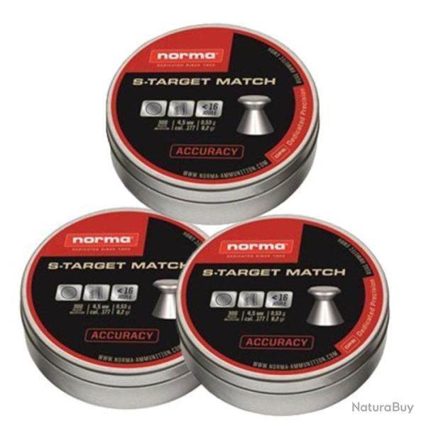 Wahoo ! Plombs Norma S-Target Match - Par 3 / 4.5 mm