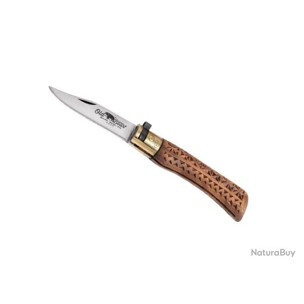 COUTEAU OLD BEAR NOYER SCULPTE TAILLE XS