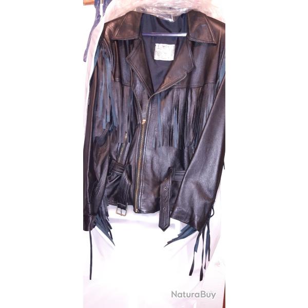 BLOUSON WESTERN FRANGE NOIR