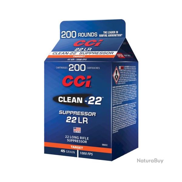 Munitions CCI cal.22lr clean-22 suppressor 45gr par 200