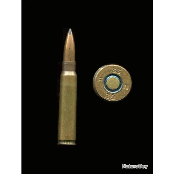 7.65 x 53 Mauser Argentin - balle ordinaire lourde de contrat Belge - marquage :  SS F N 39